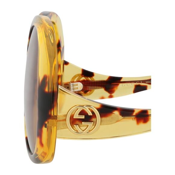 Gucci Round-Frame Acetate Sunglasses Brown Womens - Picture 4 of 6